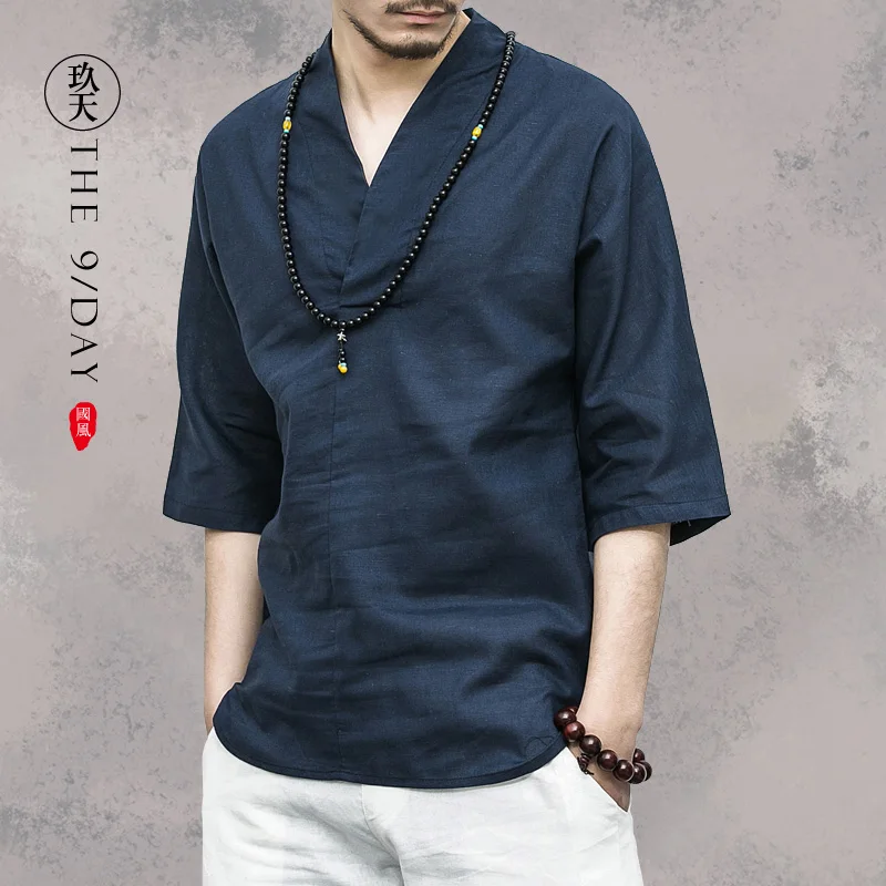 ★wind restoring ancient ways cotton linen jacket v-neck t-shirts with short sleeves men seven Chinese hanfu sleeve
★wind restoring ancient ways cotton linen jacket v-neck t-shirts with short sleeves men seven Chinese hanfu sleeve