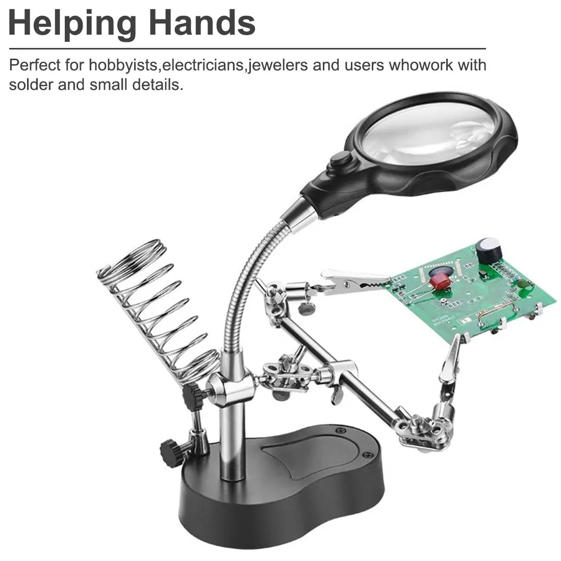 Hand Tool Welding magnifying Soldering Stand With Welding Magnifying Glass 3 In1 360 Degree Rotating Adjustable Auxiliary Clip
Hand Tool Welding magnifying Soldering Stand With Welding Magnifying Glass 3 In1 360 Degree Rotating Adjustable Auxiliary Clip