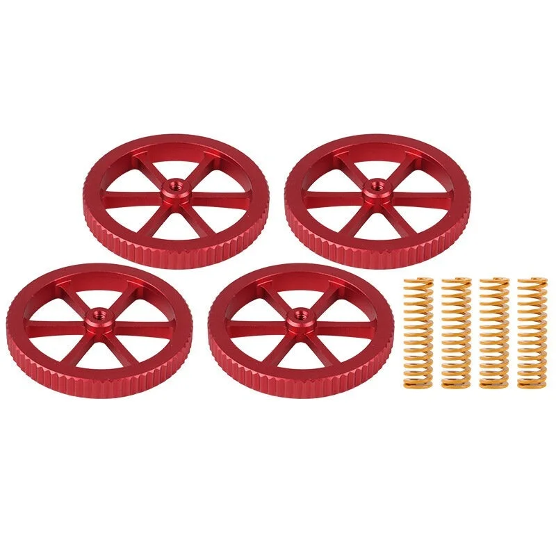 4Pcs Upgraded Metal Red Hand Screwed Leveling Nut + 4pcs Spring for Creality 3D Ender-3 Series 3D Printer Part
4Pcs Upgraded Metal Red Hand Screwed Leveling Nut + 4pcs Spring for Creality 3D Ender-3 Series 3D Printer Part