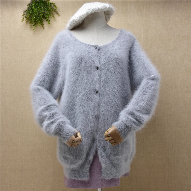 ladies women fashion grey hairy mink cashmere knitted long sleeves beaded loose cardigans angora fur winter jacket coat sweater
ladies women fashion grey hairy mink cashmere knitted long sleeves beaded loose cardigans angora fur winter jacket coat sweater