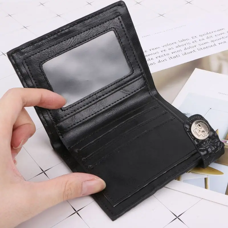Vintage Skull Leather Wallet With Anti Theft Chain Men Bifold ID Credit Card Holder 23GE
Vintage Skull Leather Wallet With Anti Theft Chain Men Bifold ID Credit Card Holder 23GE