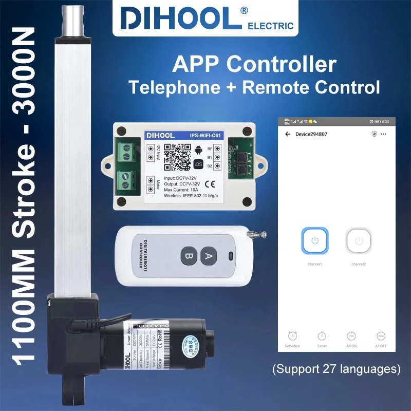 DHLA3000L 1100 мм электродвигатель двигателя постоянного тока 12 В 24 В высокомощный электрический линейный привод 3000N телескопический стержень мо...
DHLA3000L 1100 мм электродвигатель двигателя постоянного тока 12 В 24 В высокомощный электрический линейный привод 3000N телескопический стержень мо...