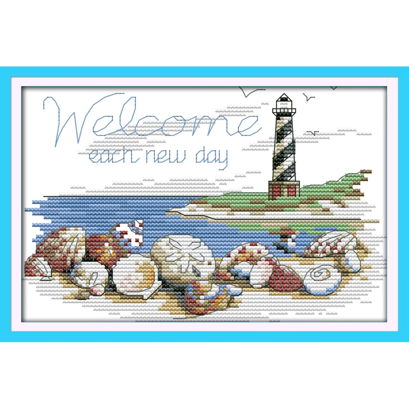 Everlasting Love Shells Of The Lighthouse Ecological Cotton Cross Stitch Kits 11C Printed DIY Gift New Year Decorations For Home
Everlasting Love Shells Of The Lighthouse Ecological Cotton Cross Stitch Kits 11C Printed DIY Gift New Year Decorations For Home