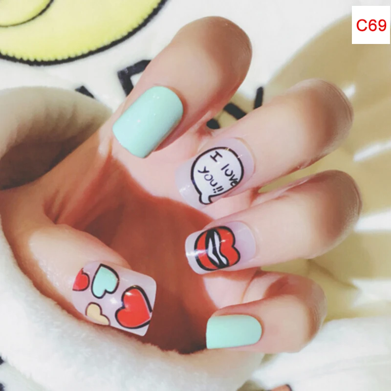 24pcs/set Girls Lovely Heart Designs Fake Nail DIY White Grey Color False Nails Short Size Nail Art Press On fake nail With Glue 
24pcs/set Girls Lovely Heart Designs Fake Nail DIY White Grey Color False Nails Short Size Nail Art Press On fake nail With Glue