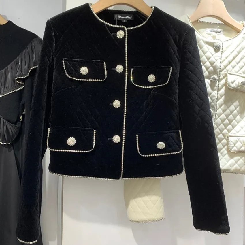 Бархатная куртка с высокой курткой Heavy industry с алмазным золотом, осенне-зимняя однотонная теплая короткая верхняя одежда 
Бархатная куртка с высокой курткой Heavy industry с алмазным золотом, осенне-зимняя однотонная теплая короткая верхняя одежда