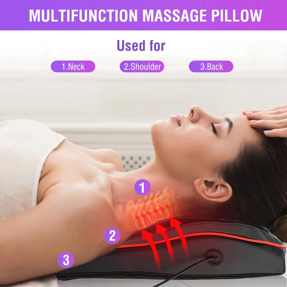 Multifunction Neck Massager Electric Heating Massage Pillow Muscle Tension Sore Muscle Pain Relief Relaxer Device Back Massage
Multifunction Neck Massager Electric Heating Massage Pillow Muscle Tension Sore Muscle Pain Relief Relaxer Device Back Massage