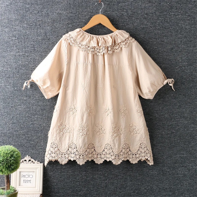 Summer New Solid Hollow Flower Collar Short Sleeve Embroidery Casual Top Women Daily Wear GL6890
Summer New Solid Hollow Flower Collar Short Sleeve Embroidery Casual Top Women Daily Wear GL6890