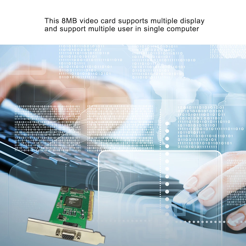 Video Card Driver-free 8MB 32 Bit Graphic Card PCI Interface VGA Output GPU Computer Accessory
Video Card Driver-free 8MB 32 Bit Graphic Card PCI Interface VGA Output GPU Computer Accessory