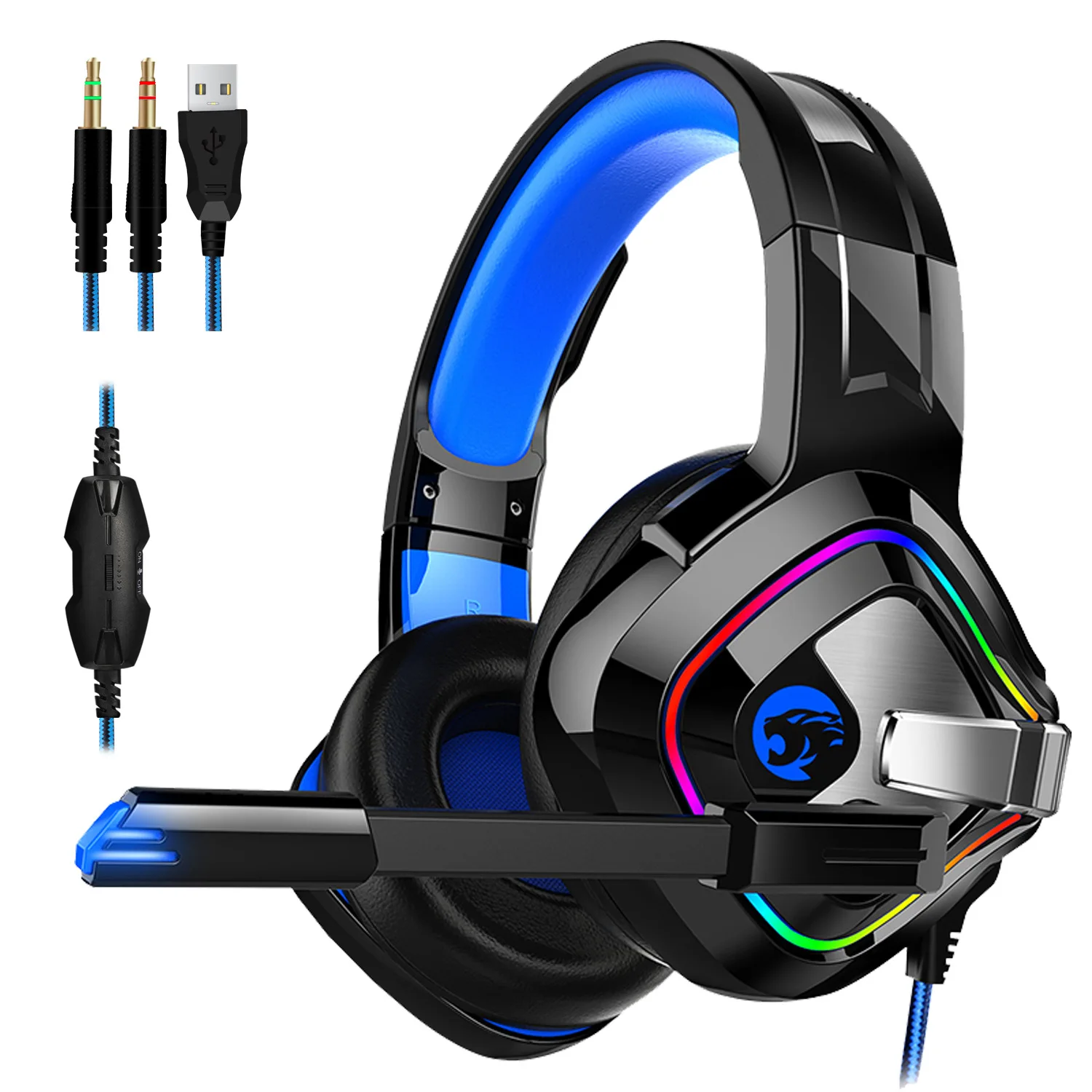 4D Stereo RGB Earphones Headset with Microphone PS4 Gaming Headphones for New Xbox One/Laptop/Computer Tablet Gamer
4D Stereo RGB Earphones Headset with Microphone PS4 Gaming Headphones for New Xbox One/Laptop/Computer Tablet Gamer