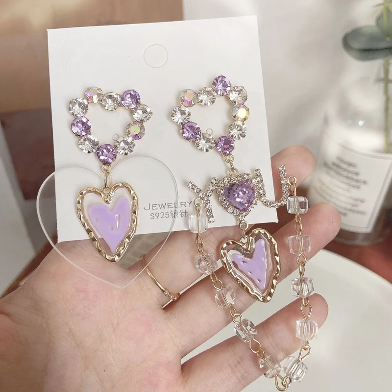 MENGJIQIAO Korean Elegant Acrylic Heart Asymmetric Rhinestone Drop Earrings For Women Girls Crystal Holiday Pendientes
MENGJIQIAO Korean Elegant Acrylic Heart Asymmetric Rhinestone Drop Earrings For Women Girls Crystal Holiday Pendientes