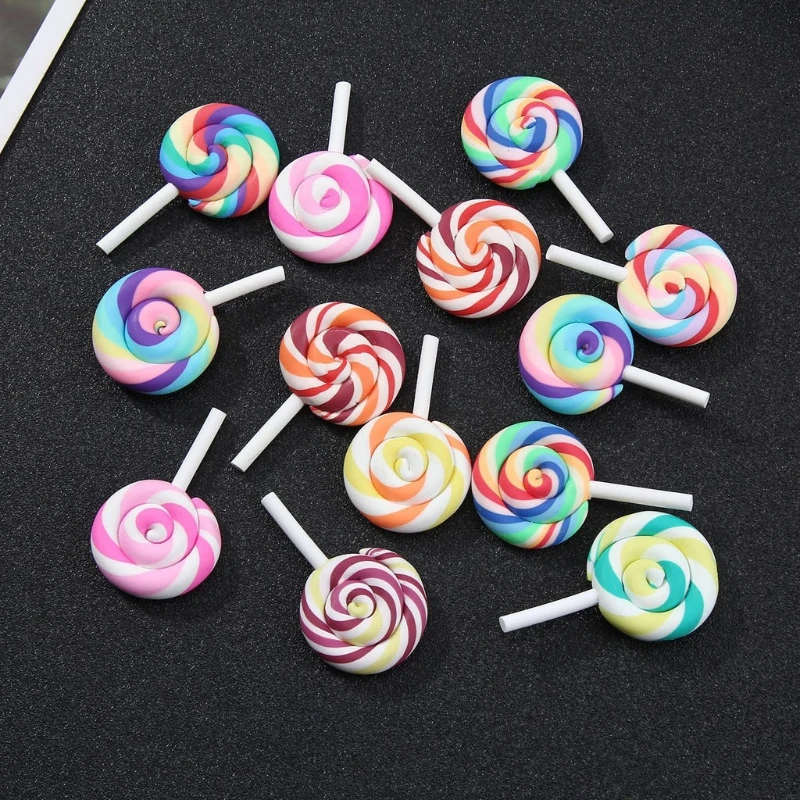100Pcs Colorful Lollipops Clay Pendant Charms Big Size Rainbow Swirl Lollipop Candy Embellishment for DIY Craft Supplies
100Pcs Colorful Lollipops Clay Pendant Charms Big Size Rainbow Swirl Lollipop Candy Embellishment for DIY Craft Supplies