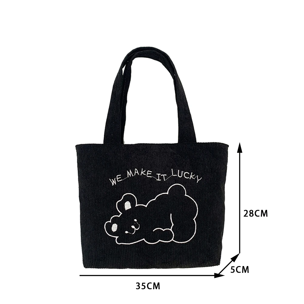Women Corduroy Large Capacity Top-handle Bag Female Shoulder Bear Print Handbag Totes Popular Simple Female Daily Bag
Women Corduroy Large Capacity Top-handle Bag Female Shoulder Bear Print Handbag Totes Popular Simple Female Daily Bag