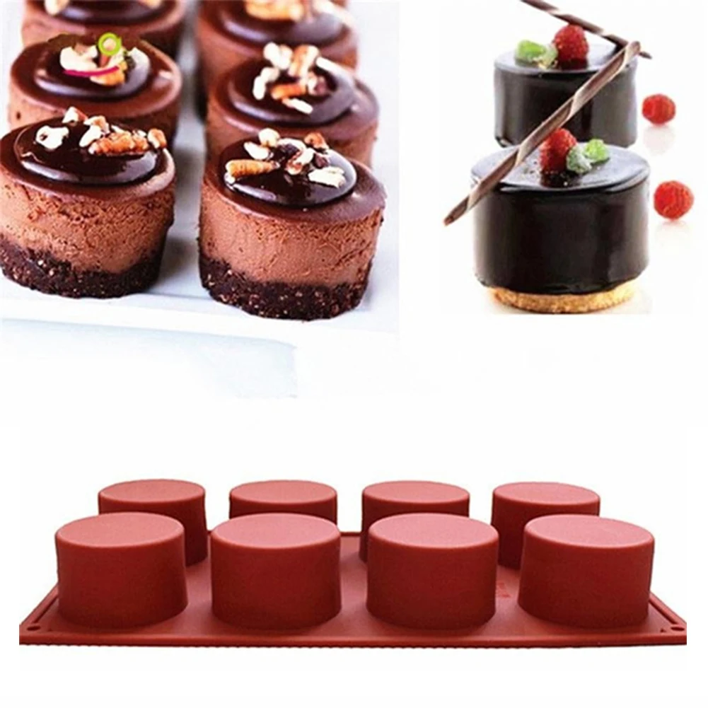

Кухонная силиконовая форма для шоколадного торта, 8 ячеек, круглая форма для мусса, печенья, форма для выпечки, форма для приготовления леден...