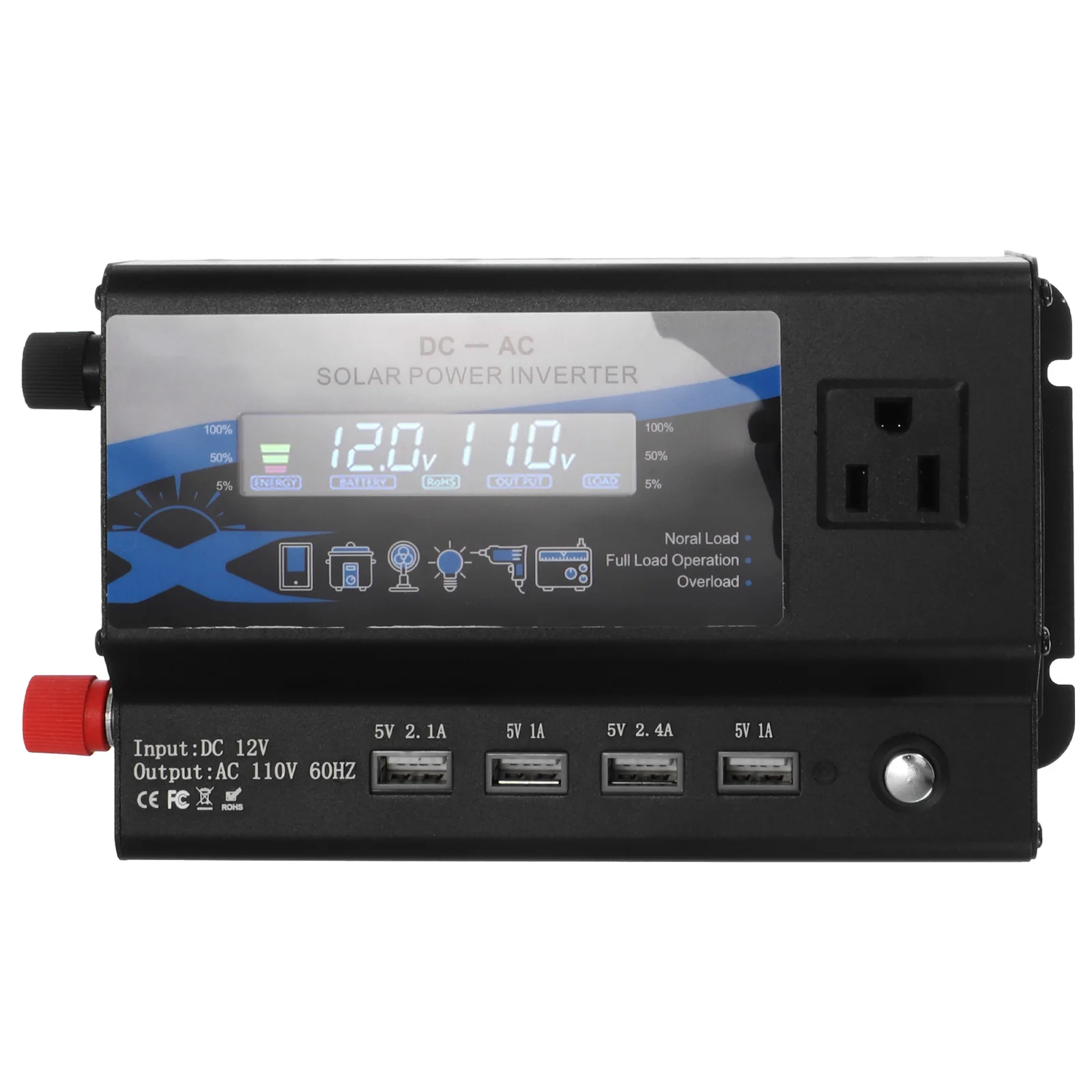 Автомобильный преобразователь напряжения, 12 В постоянного тока в 220 В переменного тока, со светодиодный светильник кой, 4 порта USB, автомобил... 
Автомобильный преобразователь напряжения, 12 В постоянного тока в 220 В переменного тока, со светодиодный светильник кой, 4 порта USB, автомобил...