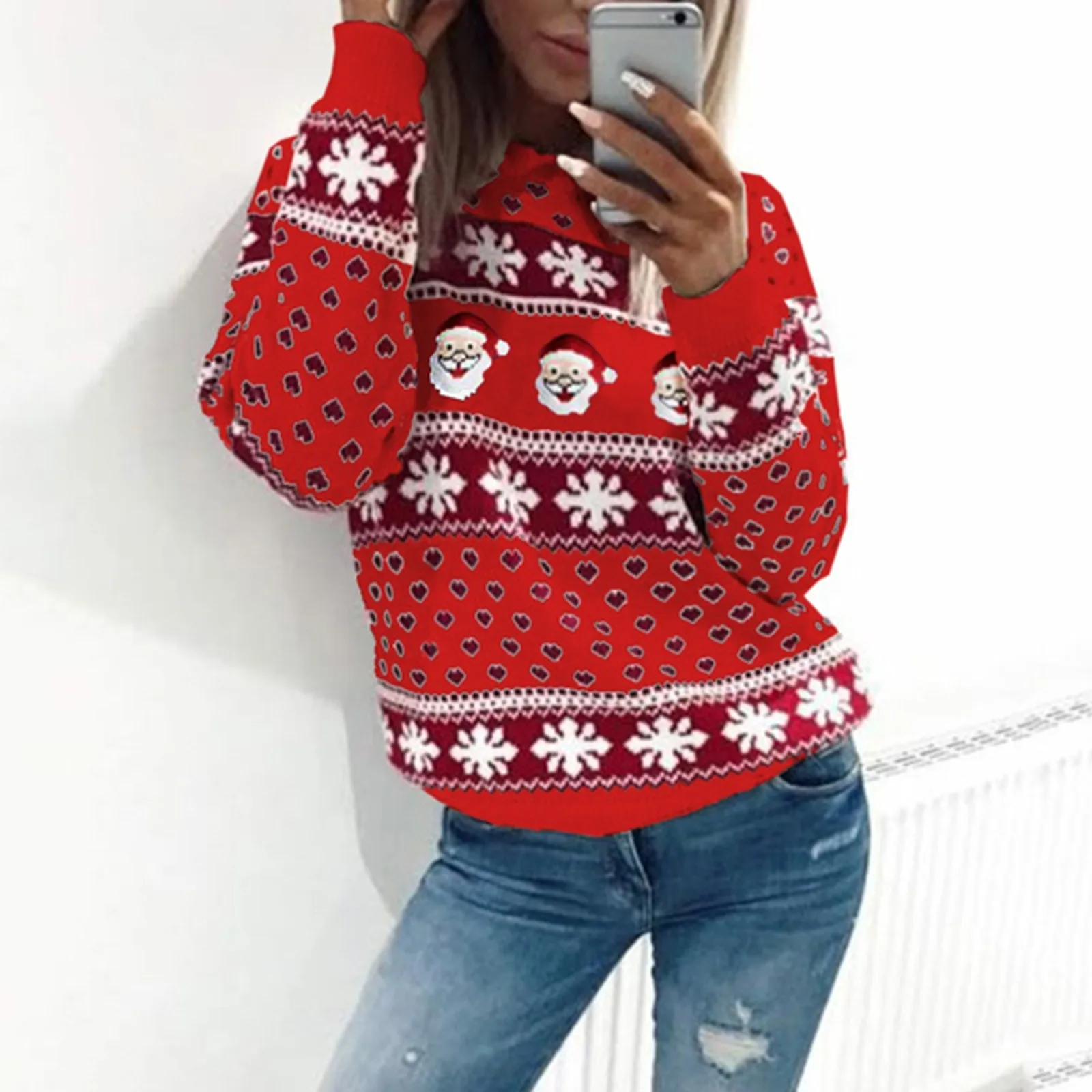 New Women Christmas Santa Claus Jumper Sweaters Oversized Top Pullovers Sweaters Autumn Winter Warm Women Cotton Sweaters
New Women Christmas Santa Claus Jumper Sweaters Oversized Top Pullovers Sweaters Autumn Winter Warm Women Cotton Sweaters
