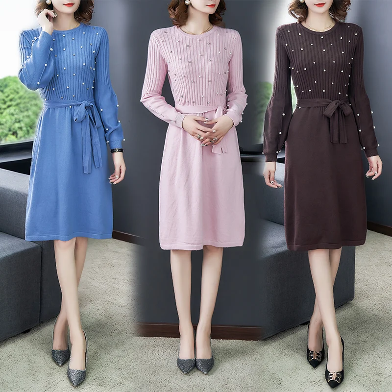 Elegant Dress Women 2020 A-line Autumn Sleeve Knitted Party Dress Pink Vestidos Size 3XL Black Womens Clothing
Elegant Dress Women 2020 A-line Autumn Sleeve Knitted Party Dress Pink Vestidos Size 3XL Black Womens Clothing