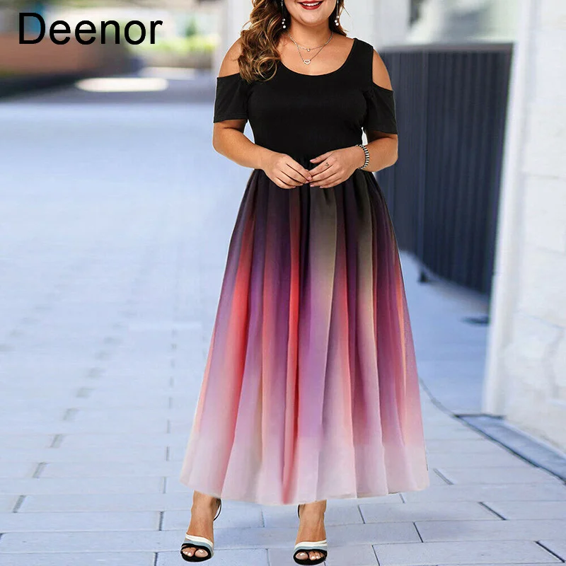 Deenor Plus Size Women Dresses Evening Party Slim Sexy Dress Gradient Off-shoulder Ruffles Vestidos 2021 Summer Brand New
Deenor Plus Size Women Dresses Evening Party Slim Sexy Dress Gradient Off-shoulder Ruffles Vestidos 2021 Summer Brand New