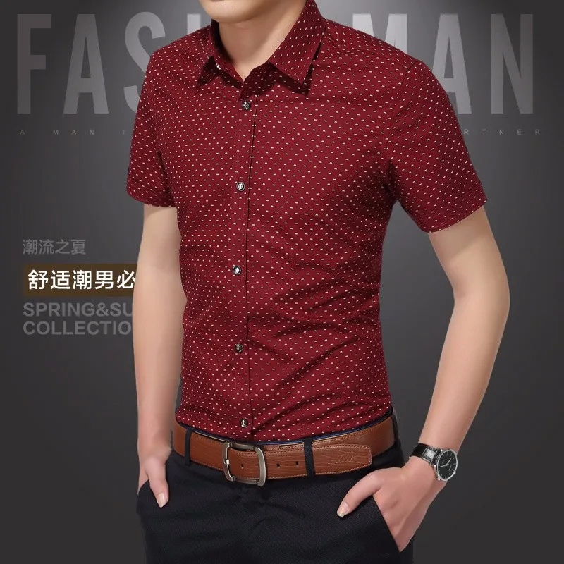2021 Summer New Men's Slim Fit Printed Shirt Dark Green Spot Dot Print Male Short Sleeve Shirt Plus Size M-5XL
2021 Summer New Men's Slim Fit Printed Shirt Dark Green Spot Dot Print Male Short Sleeve Shirt Plus Size M-5XL