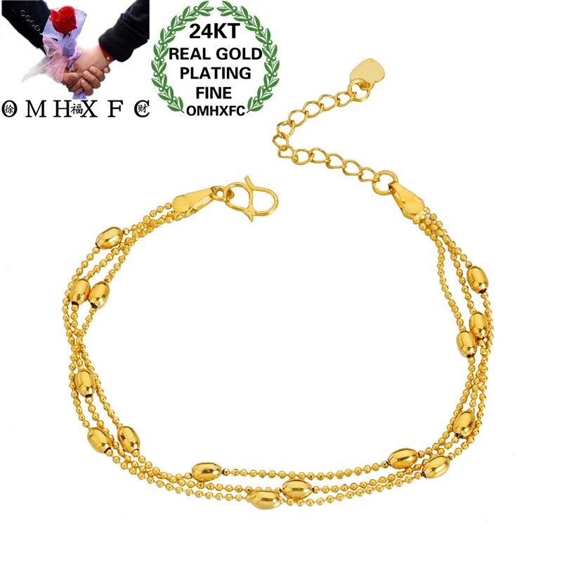 OMHXFC Wholesale BE362 European Fashion Fine Woman Girl Party Birthday Wedding Gift Three Layers Beads 24KT Gold Bracelet Bangle
OMHXFC Wholesale BE362 European Fashion Fine Woman Girl Party Birthday Wedding Gift Three Layers Beads 24KT Gold Bracelet Bangle