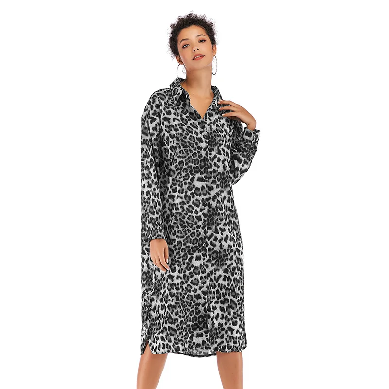 European and American women's dress spring hot sell in long loose leopard grain lapel long sleeve shirt dress female
European and American women's dress spring hot sell in long loose leopard grain lapel long sleeve shirt dress female