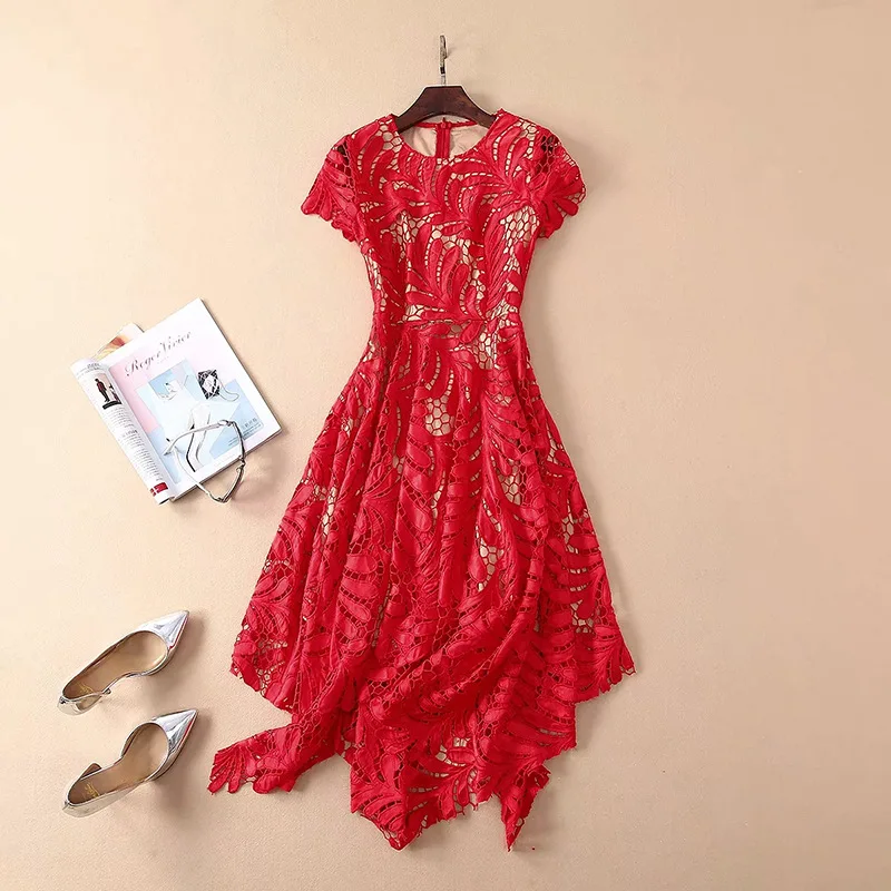 2021 Spring Summer Dress Knee Length Short Sleeve Empire Crew Neck Flora Print Fashion Dress Embroidery Red Black
2021 Spring Summer Dress Knee Length Short Sleeve Empire Crew Neck Flora Print Fashion Dress Embroidery Red Black
