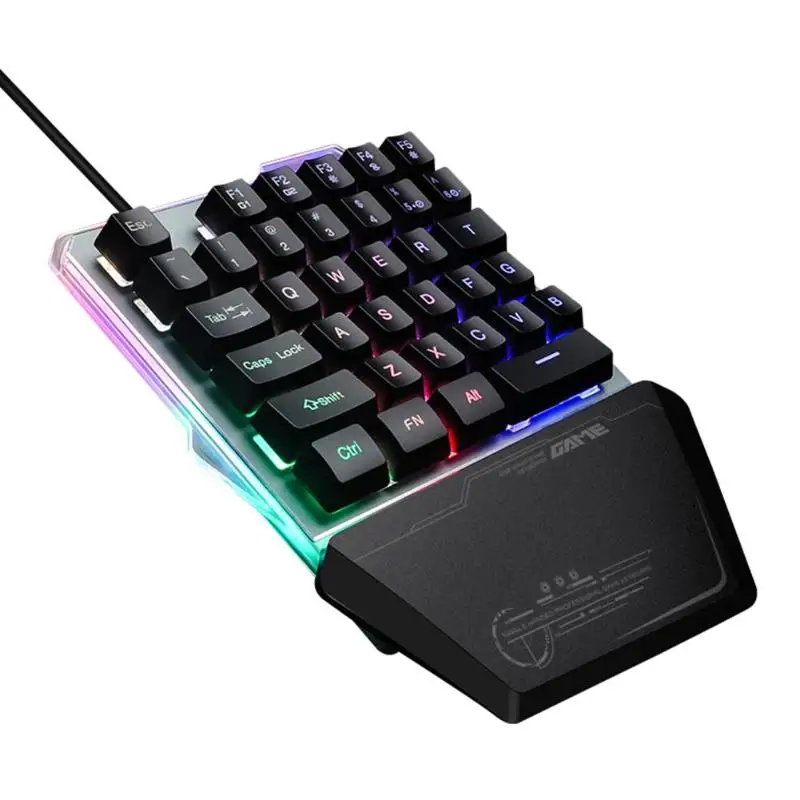 G40 с помощью одной руки RGB Механическая игровая клавиатура Большие размеры 35-ключ