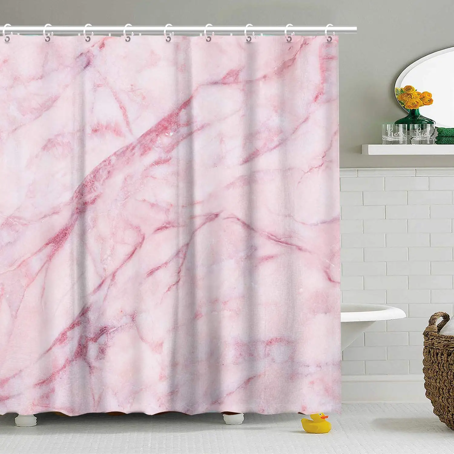 Pink Marble Shower Curtain with 12 Hooks,Light Pink Shower Curtains Set for Bathroom,Pink 3D Crack Decor Waterproof Polyester
Pink Marble Shower Curtain with 12 Hooks,Light Pink Shower Curtains Set for Bathroom,Pink 3D Crack Decor Waterproof Polyester