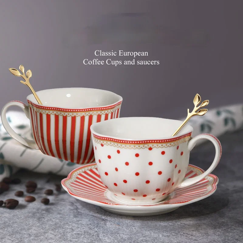 Creative Ceramic Cup European Style Striped Dot Coffee Mug Saucer Set Couples Afternoon Tea Cup Unique Gifts Home Decor
Creative Ceramic Cup European Style Striped Dot Coffee Mug Saucer Set Couples Afternoon Tea Cup Unique Gifts Home Decor