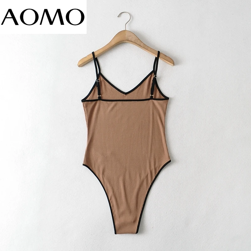 AOMO Women Sexy Color Block White Spaghetti Adjust Bodysuit Female Knitted Bodycon Overalls Bodysuits 2B36A
AOMO Women Sexy Color Block White Spaghetti Adjust Bodysuit Female Knitted Bodycon Overalls Bodysuits 2B36A