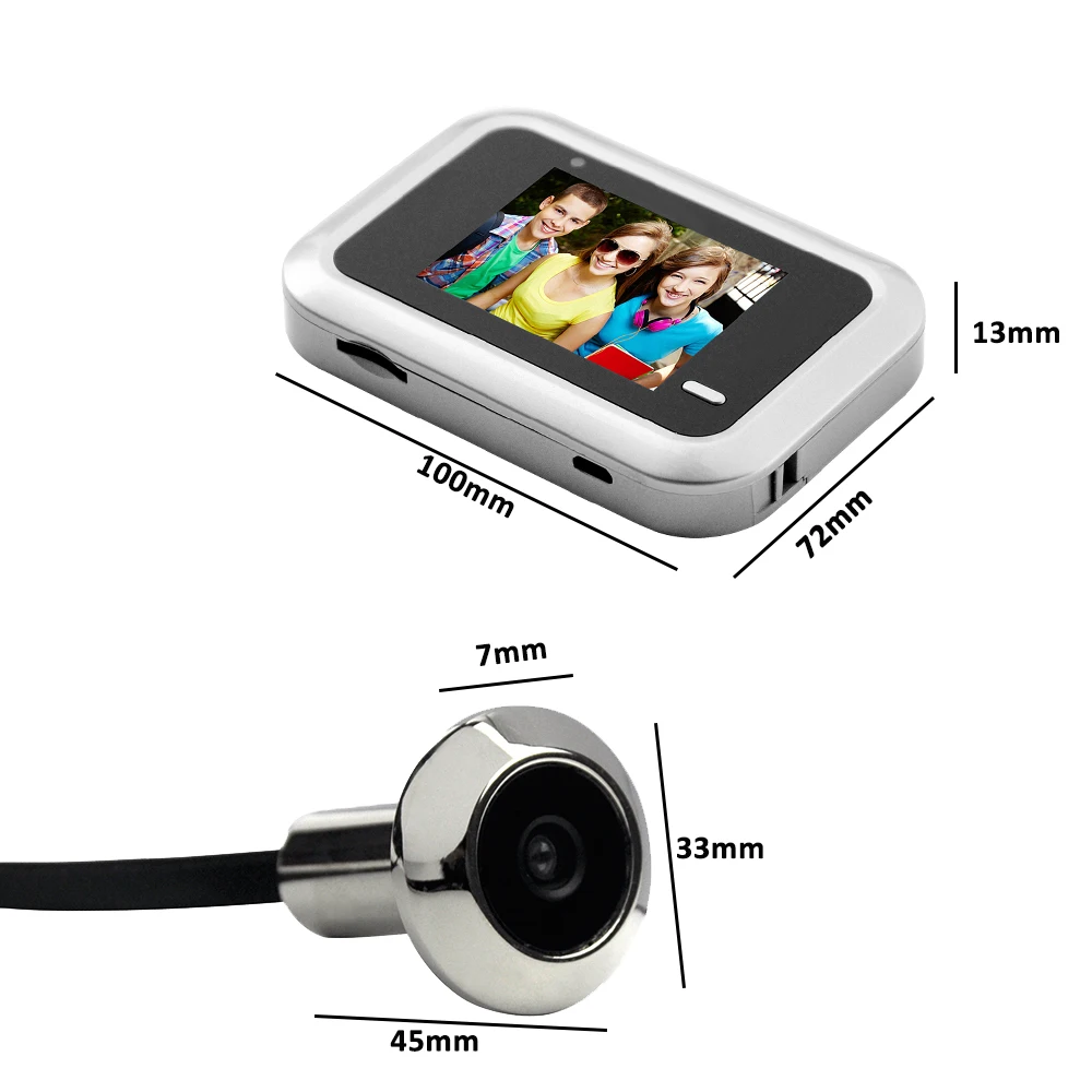 2.4 inch 160 Degree Angle Peephole Viewer Smart Digital Door Camera Doorbell Video Eye Door Doorbell Outdoor Door Bell 
2.4 inch 160 Degree Angle Peephole Viewer Smart Digital Door Camera Doorbell Video Eye Door Doorbell Outdoor Door Bell