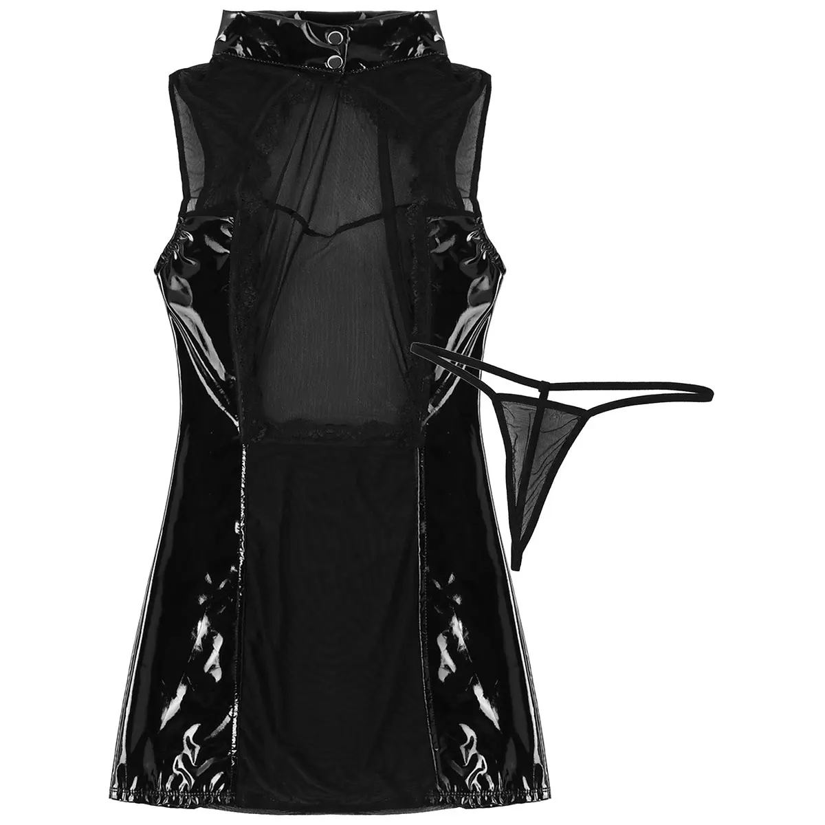 Sexy Women Wet Look See Through Bodycon Mini Dress Sleeveless Patent Leather Sheer Mesh Slim Fit Exotic Dresses Night Club Party
Sexy Women Wet Look See Through Bodycon Mini Dress Sleeveless Patent Leather Sheer Mesh Slim Fit Exotic Dresses Night Club Party