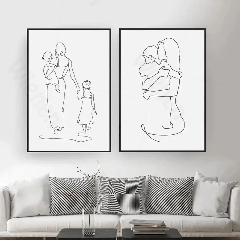 Abstract Line Art Poster Mother & Child Painting Minimalist Wall Art Maternal Love Canvas Print Painting Modern Home Decoration
Abstract Line Art Poster Mother & Child Painting Minimalist Wall Art Maternal Love Canvas Print Painting Modern Home Decoration