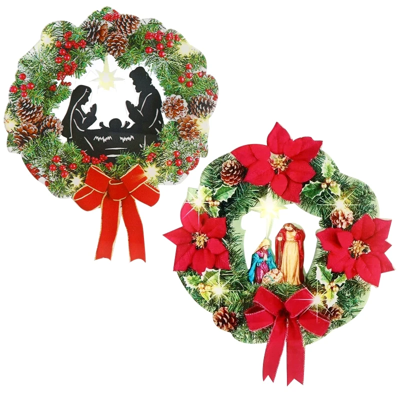 Рождественский венок на тему Рождества, искусственные пуансета, цветок, бант, гирлянда святой семьи, Рождественская цепочка
Рождественский венок на тему Рождества, искусственные пуансета, цветок, бант, гирлянда святой семьи, Рождественская цепочка