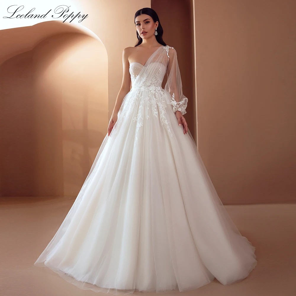 Lceland Poppy Women's A Line Strapless Tulle Wedding Dresses Pleated Bridal Gowns Vestido de Noiva with Removable Sleeves
Lceland Poppy Women's A Line Strapless Tulle Wedding Dresses Pleated Bridal Gowns Vestido de Noiva with Removable Sleeves