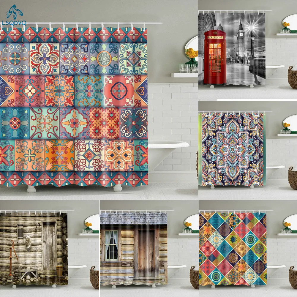 Vintage Style Wooden House Door Mandala Geometric Shower Curtain Bathroom Curtain Waterproof Polyester with Hooks
Vintage Style Wooden House Door Mandala Geometric Shower Curtain Bathroom Curtain Waterproof Polyester with Hooks