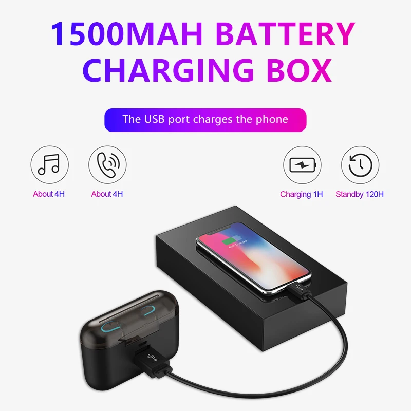 TWS-наушники HBQ с поддержкой Bluetooth 5 0 и микрофоном |