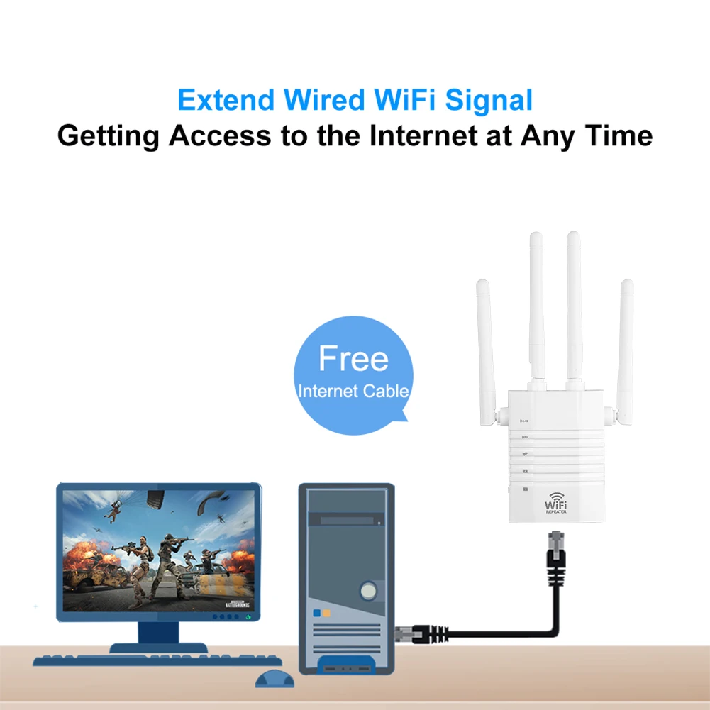 Wireless WiFi Amplifier Access Point UK Plug WD-R1205U 1200M WiFi Signal Booster for Office Caring Computer Supplies
Wireless WiFi Amplifier Access Point UK Plug WD-R1205U 1200M WiFi Signal Booster for Office Caring Computer Supplies