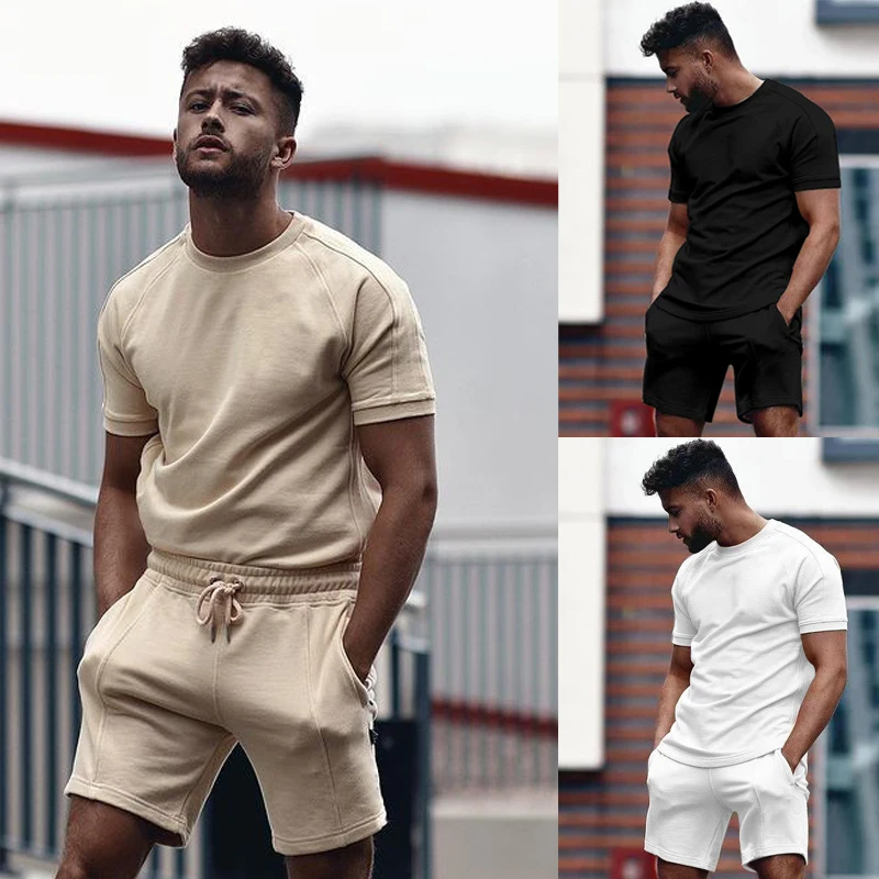 Summer New Sportswear Set Men Casual Shorts Sets Short Sleeve O-Neck T-shirt +Shorts Solid Color Tracksuit Set Male Streetwear
Summer New Sportswear Set Men Casual Shorts Sets Short Sleeve O-Neck T-shirt +Shorts Solid Color Tracksuit Set Male Streetwear