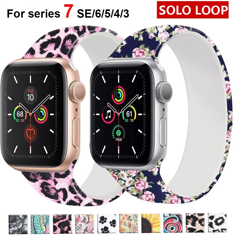 Ремешок Solo Loop для Apple Watch Band 44 мм 40 мм 38 мм 42 мм, Эластичный Силиконовый браслет с принтом для iWatch Series 5/4/3/SE/6
Ремешок Solo Loop для Apple Watch Band 44 мм 40 мм 38 мм 42 мм, Эластичный Силиконовый браслет с принтом для iWatch Series 5/4/3/SE/6