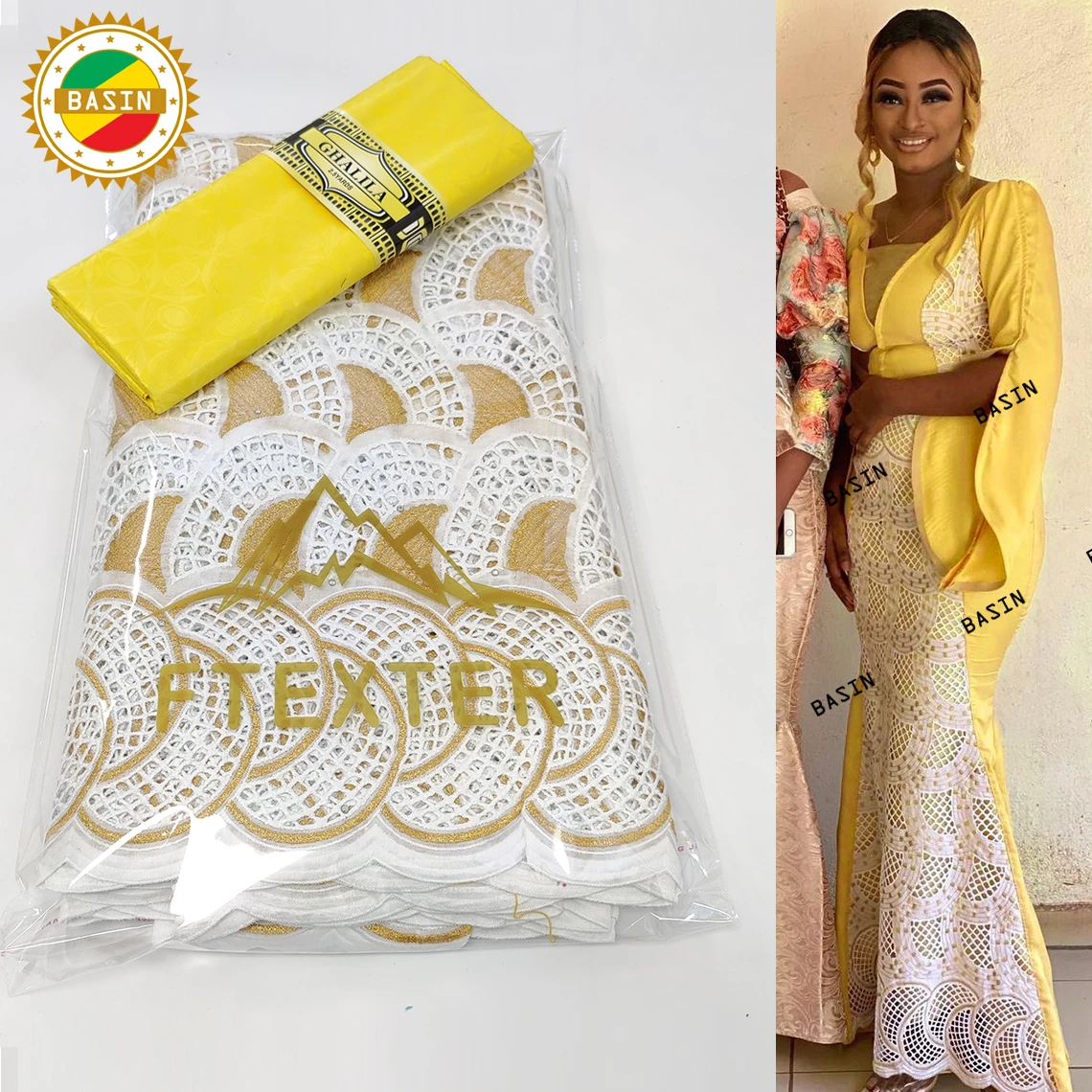 Gold Sweden Original Bazin Brode With Guipure Swiss Voile Lace For Indian Women Daily Party Dresses Dry Lace Materials
Gold Sweden Original Bazin Brode With Guipure Swiss Voile Lace For Indian Women Daily Party Dresses Dry Lace Materials