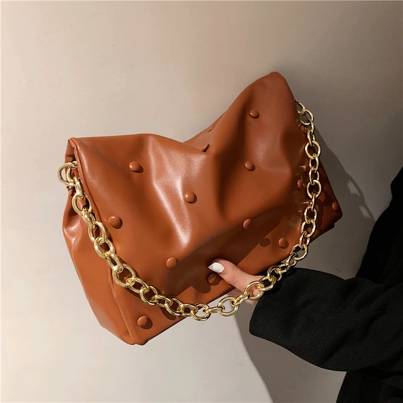 Burminsa Vintage Studded Chain Soft Shoulder Bags For Women Luxury Brand Designer Large Capacity Crossbody Ladies Handbags 2021
Burminsa Vintage Studded Chain Soft Shoulder Bags For Women Luxury Brand Designer Large Capacity Crossbody Ladies Handbags 2021