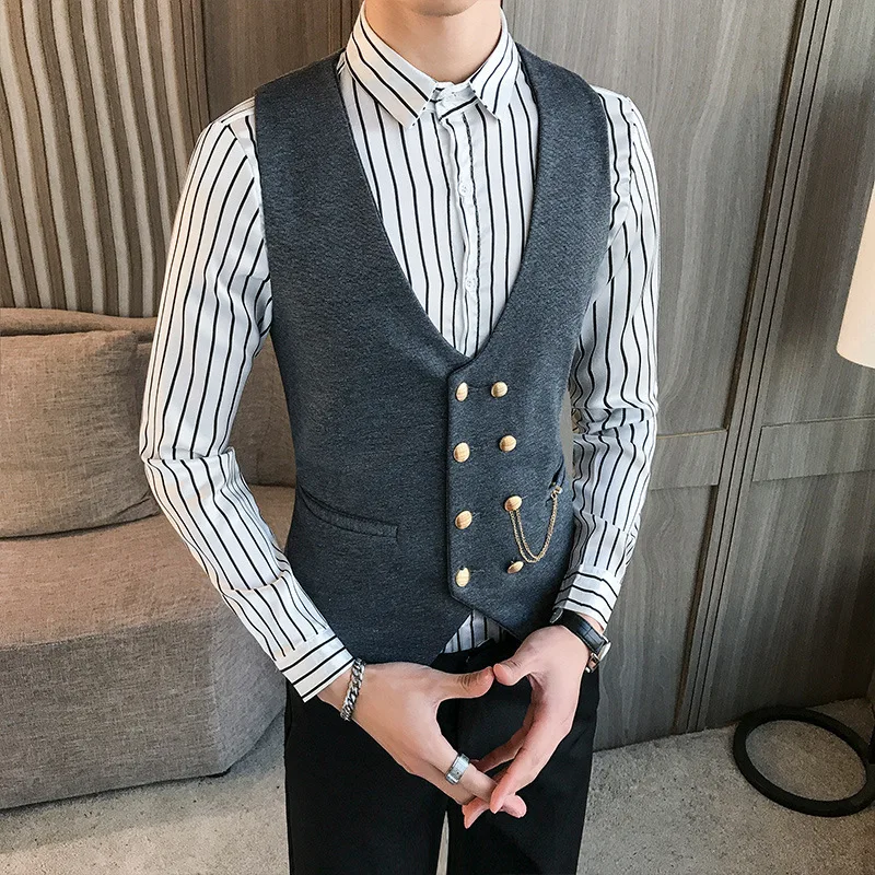 Solid Suit Vest Mens Smart Casual Business Waistcoat Men Double Breasted Formal Social Vests Groomman For Wedding Gentleman Coat
Solid Suit Vest Mens Smart Casual Business Waistcoat Men Double Breasted Formal Social Vests Groomman For Wedding Gentleman Coat