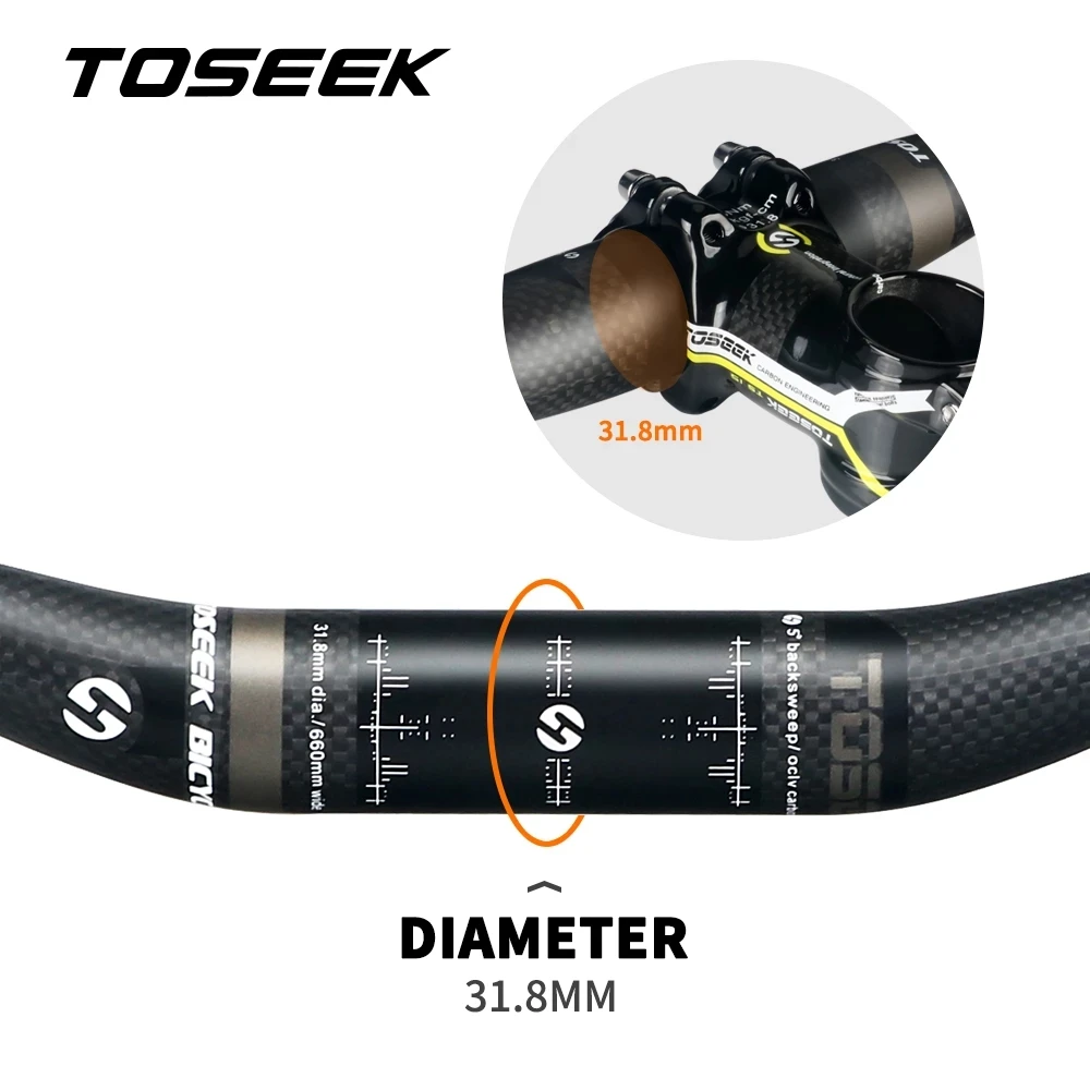 TOSEEK полный 3K Углеродное волокно руль для горного велосипеда 31 8 мм велосипедный MTB