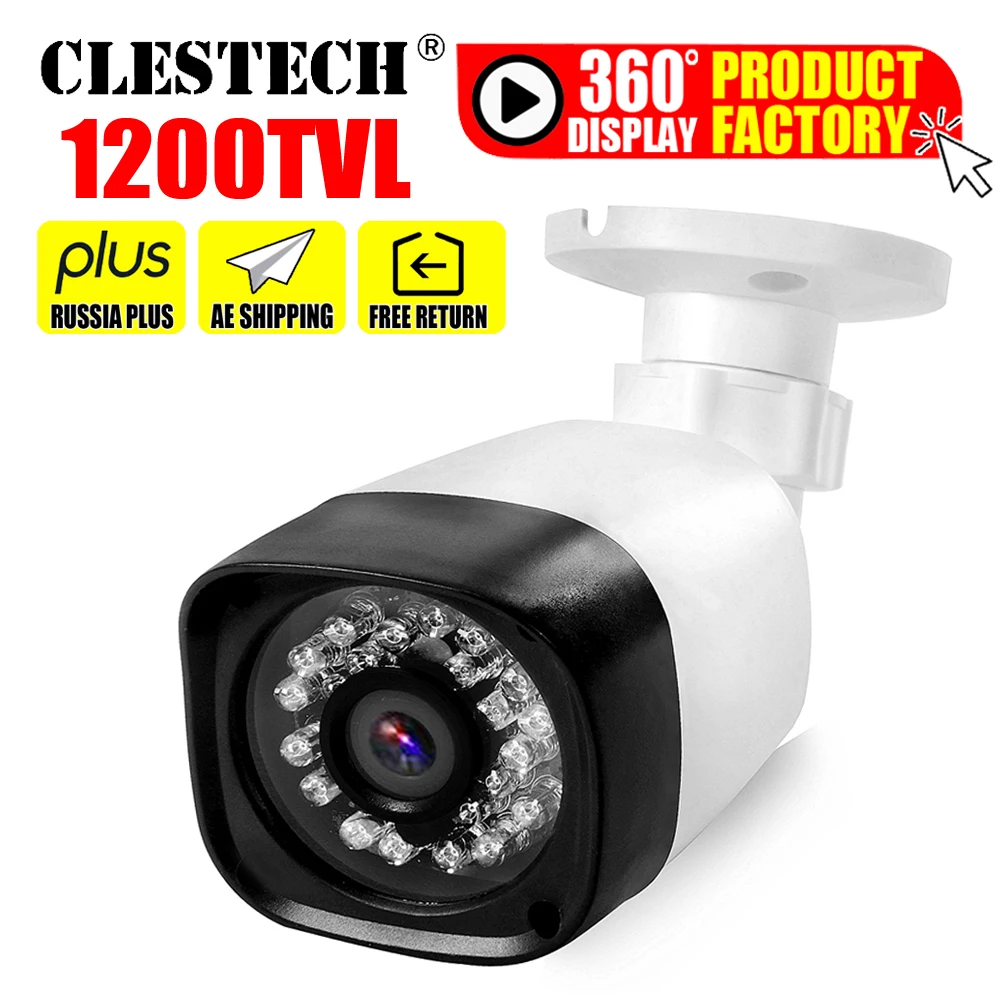 

Low Price Real 1200TVL Cmos HD CCTV Camera IRCUT 24led 30m Night Vision Video Waterproof IP66 monitoring security mini vidicon
