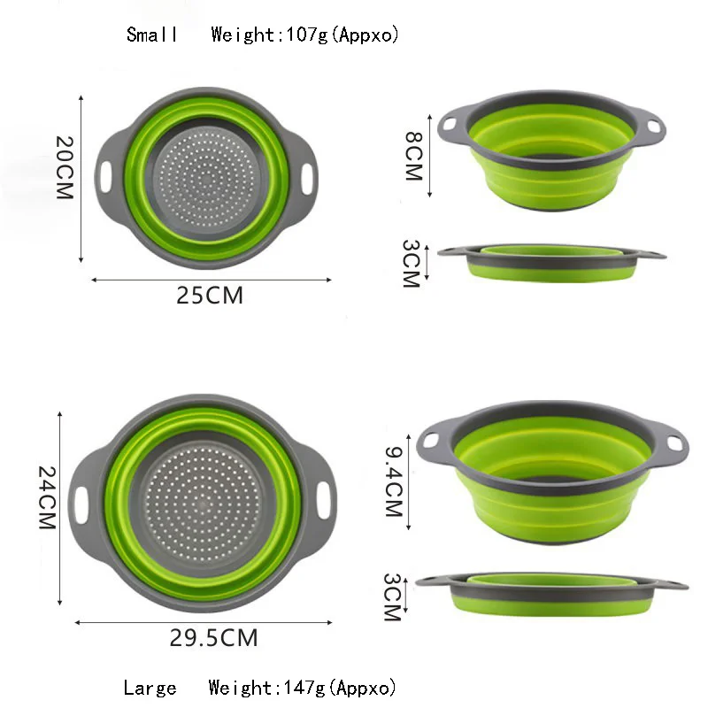 Foldable Silicone Colander Fruit Vegetable Washing Basket Strainer Collapsible Drainer With Handle Kitchen Tools Accessories
Foldable Silicone Colander Fruit Vegetable Washing Basket Strainer Collapsible Drainer With Handle Kitchen Tools Accessories