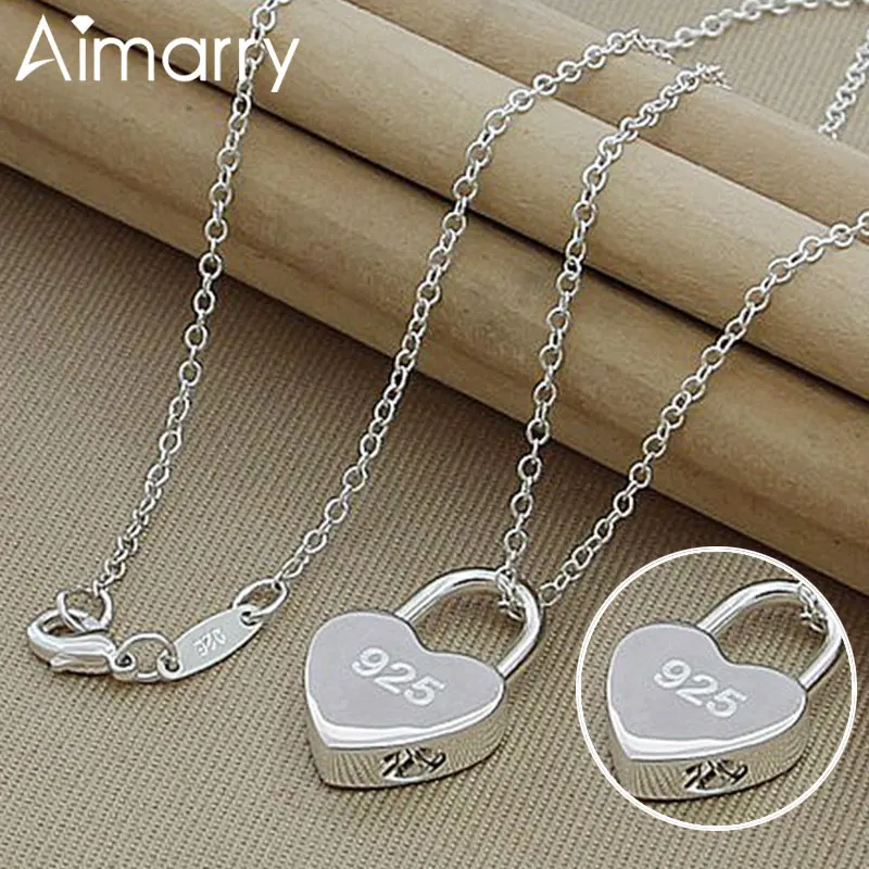 Aimarry 925 Sterling Silver Charm Heart Lock Pendant Necklace For Women Men Anniversary Wedding Gifts Fashion Jewelry
Aimarry 925 Sterling Silver Charm Heart Lock Pendant Necklace For Women Men Anniversary Wedding Gifts Fashion Jewelry