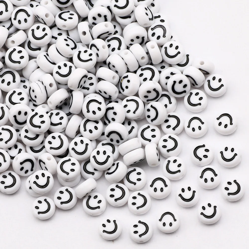 7mm Flat Round White And Black Smiley Face Acrylic Beads Loose Spacer Beads For Jewelry Making DIY Handmade Bracelet Accessories
7mm Flat Round White And Black Smiley Face Acrylic Beads Loose Spacer Beads For Jewelry Making DIY Handmade Bracelet Accessories
