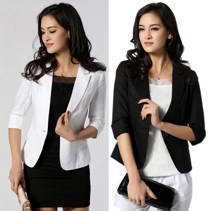 Black White Women Blazer Formal Blazers Lady Office Work Suit Pockets Jackets Coat Slim Black Women Blazer Femme Jackets
Black White Women Blazer Formal Blazers Lady Office Work Suit Pockets Jackets Coat Slim Black Women Blazer Femme Jackets