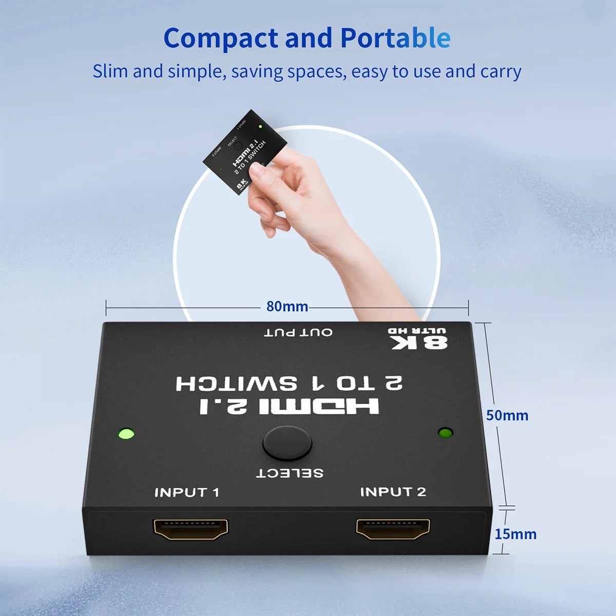 Переключатель 8K HD HDMI 2 1-совместимый двухсторонний переключатель @ 60Hz 4K 120Hz 1