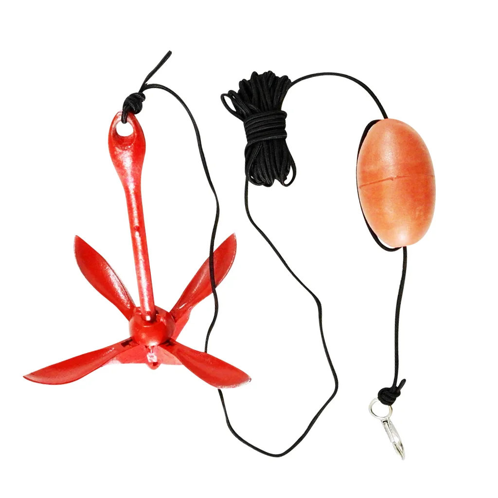 

1.5KG Folding Anchor Kit - 30 ft Rope Bag Clip and Marker Buoy - for Inflatable Boat Jet Skis Small Boat Kayak Canoe Dingy